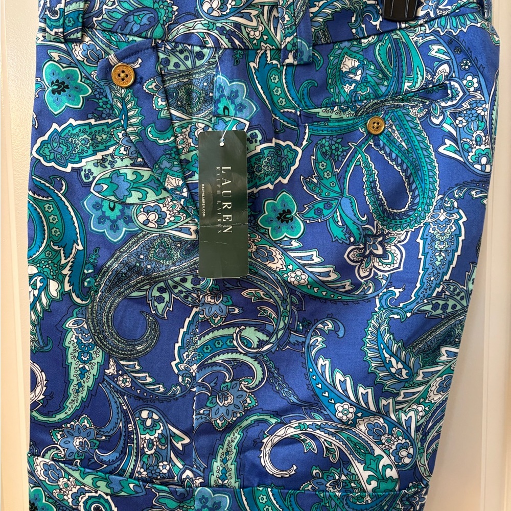 Ralph Lauren Blue and Green Paisley Pants 3008